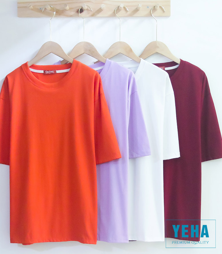 Áo thun unisex form rộng tay lỡ mẫu trơn.