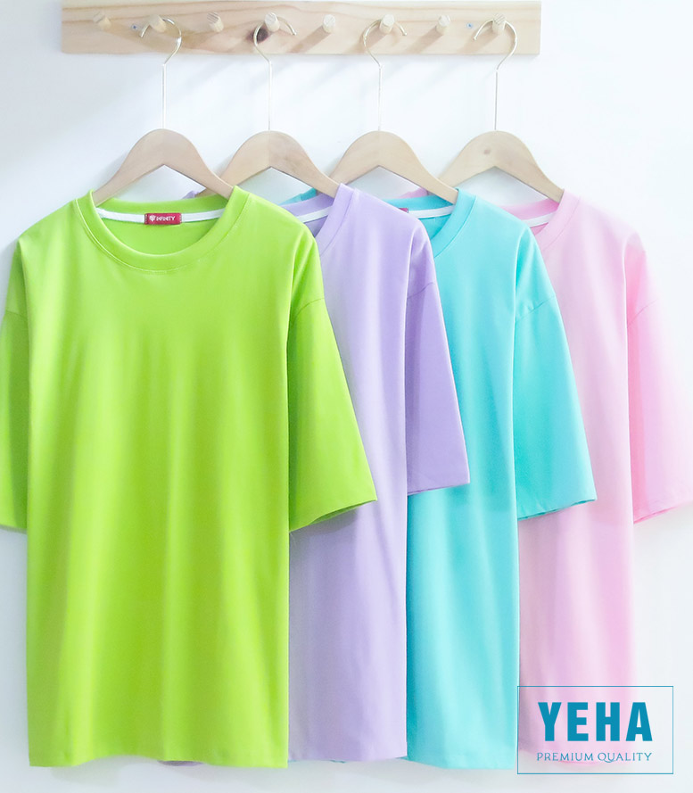 Áo thun unisex form rộng tay lỡ mẫu trơn.