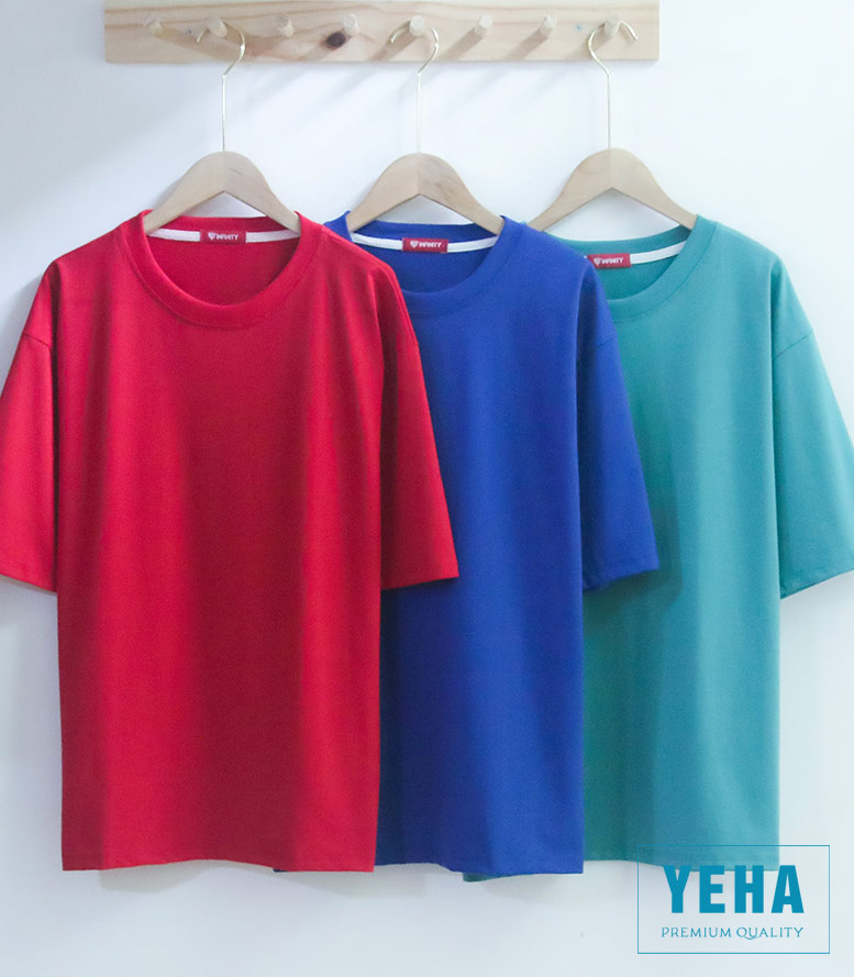 Áo thun unisex form rộng tay lỡ mẫu trơn.