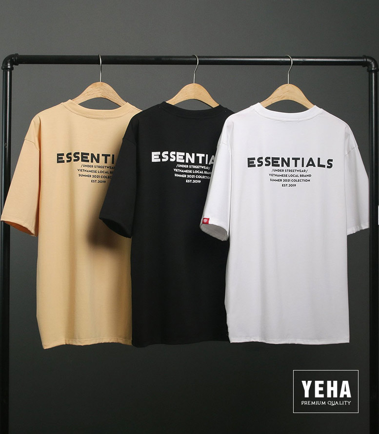 Áo thun phông unisex tay lỡ form rộng mẫu ESSENSIAL
