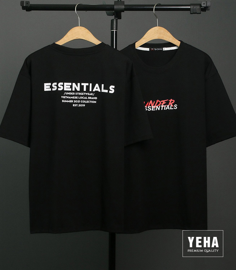Áo thun phông unisex tay lỡ form rộng mẫu ESSENSIAL
