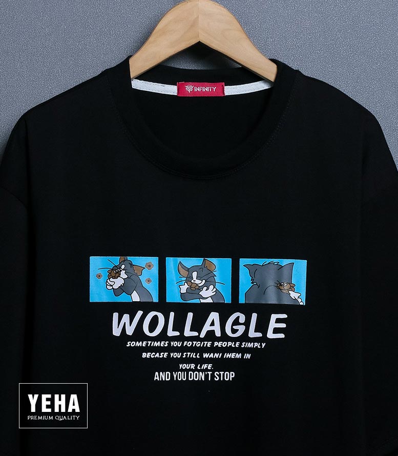 Áo thun phông unisex tay lỡ Mẫu MÈO WOLLAGLE
