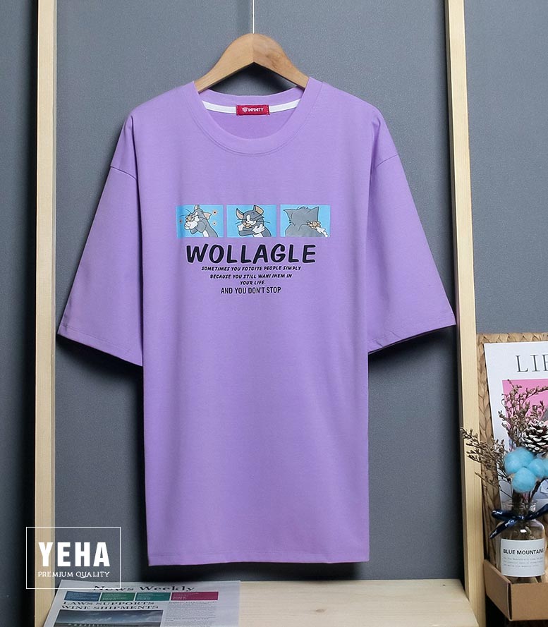 Áo thun phông unisex tay lỡ Mẫu MÈO WOLLAGLE