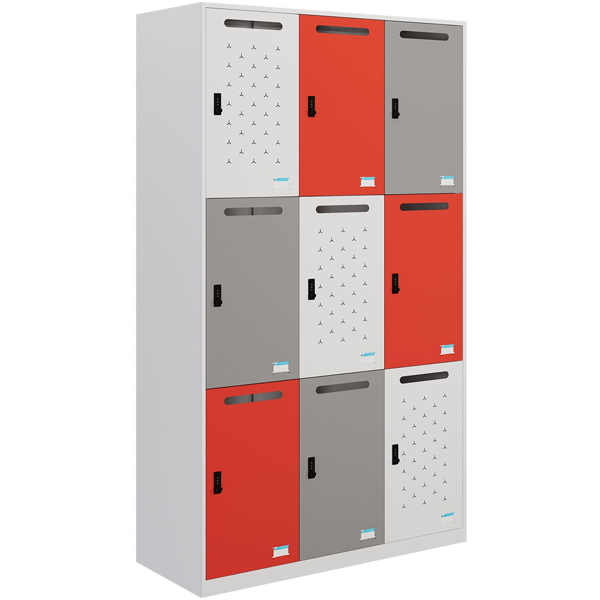 Tủ locker sắt khóa số 9 ngăn TU983-3KS