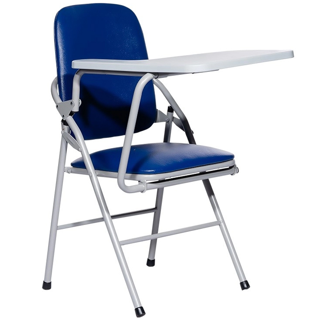 Ghế gấp khung thép sơn G04B PVC có bàn gỗ tự nhiên