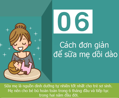 6 CÁCH ĐƠN GIẢN CHO MẸ DỒI DÀO SỮA SAU SINH