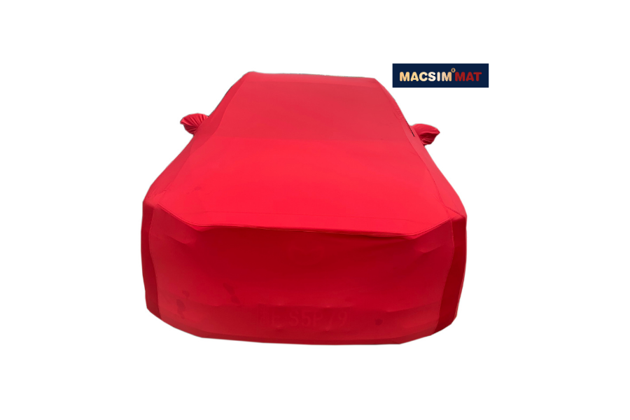 Bạt phủ cao cấp ô tô Mercedes E nhãn hiệu Macsim sử dụng trong nhà chất liệu vải thun - màu đen và màu đỏ (Ảnh 5)