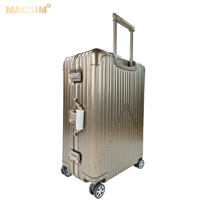 Vali hợp kim nhôm nguyên khối MS1104 nhãn hiệu Macsim cao cấp màu ti-gold cỡ 26 inches