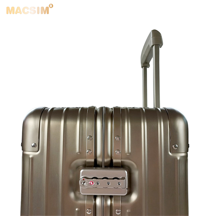 Vali hợp kim nhôm nguyên khối MS1104 nhãn hiệu Macsim cao cấp màu ti-gold cỡ 26 inches