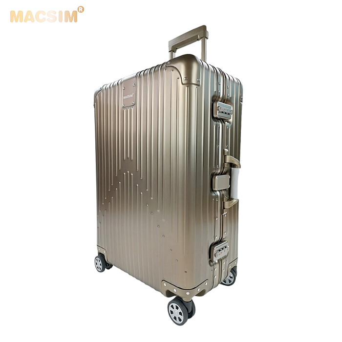 Vali hợp kim nhôm nguyên khối MS1104 nhãn hiệu Macsim cao cấp màu ti-gold cỡ 26 inches