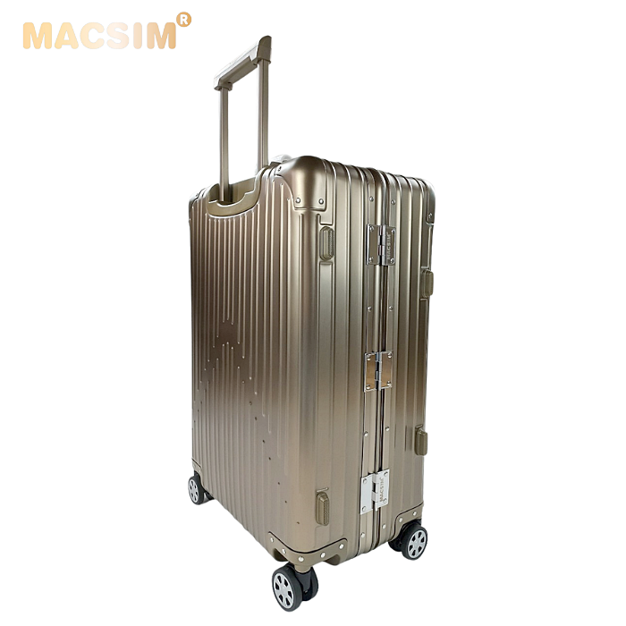 Vali hợp kim nhôm nguyên khối MS1104 nhãn hiệu Macsim cao cấp màu ti-gold cỡ 26 inches