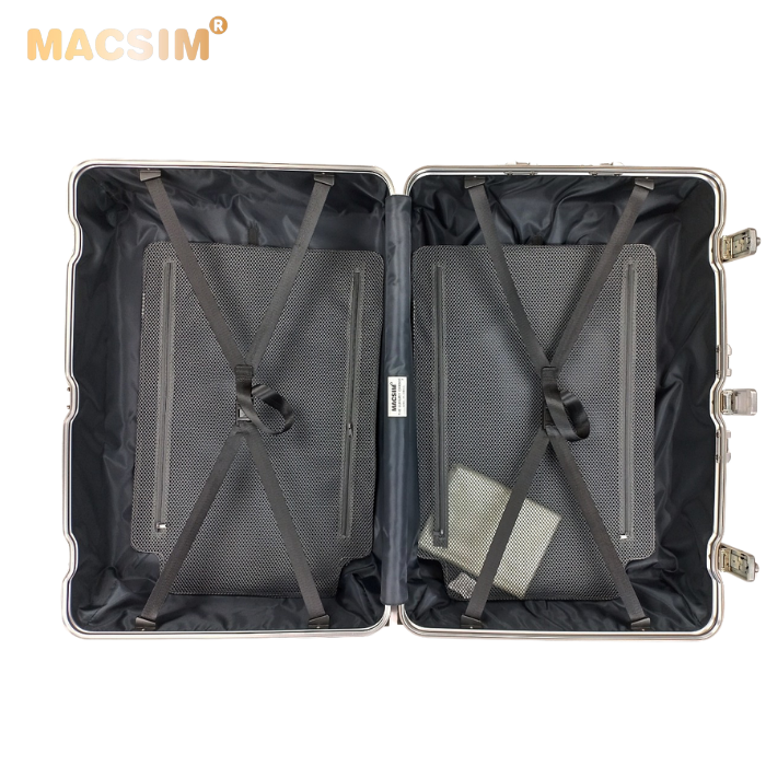 [THANH LÝ GIẢM 50% - VALI NHÔM NGUYÊN KHỐI MACSIM BỊ LỖI NHẸ] Vali du lịch cao cấp hợp kim nhôm nguyên khối Macsim MS1104 – Silver – Size 29 inches