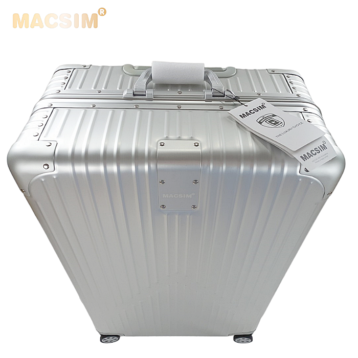 [THANH LÝ GIẢM 50% - VALI NHÔM NGUYÊN KHỐI MACSIM BỊ LỖI NHẸ] Vali du lịch cao cấp hợp kim nhôm nguyên khối Macsim MS1104 – Silver – Size 29 inches