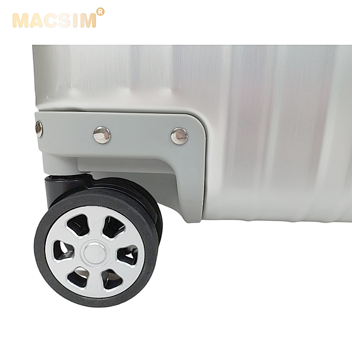 [THANH LÝ GIẢM 50% - VALI NHÔM NGUYÊN KHỐI MACSIM BỊ LỖI NHẸ] Vali du lịch cao cấp hợp kim nhôm nguyên khối Macsim MS1104 – Silver – Size 29 inches