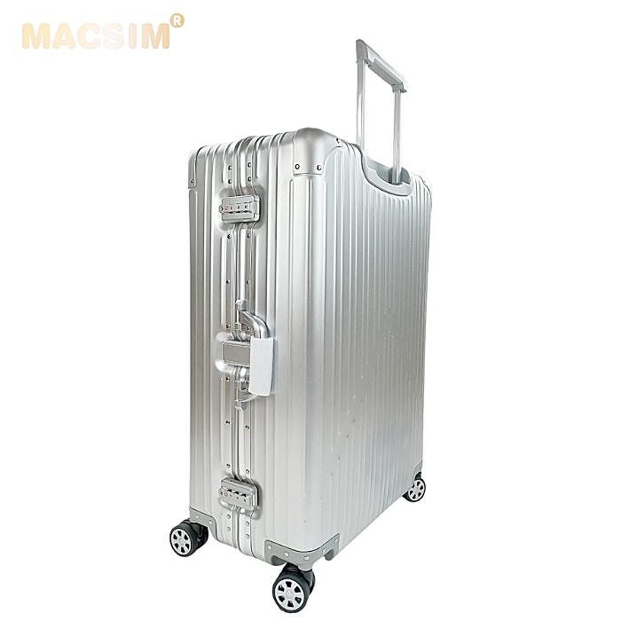 [THANH LÝ GIẢM 50% - VALI NHÔM NGUYÊN KHỐI MACSIM BỊ LỖI NHẸ] Vali du lịch cao cấp hợp kim nhôm nguyên khối Macsim MS1104 – Silver – Size 29 inches