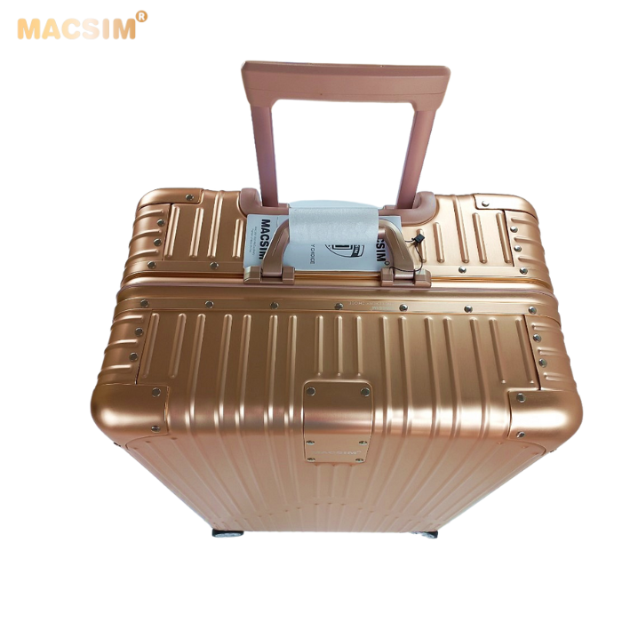Vali hợp kim nhôm nguyên khối MS1104 nhãn hiệu Macsim cao cấp màu Rose cỡ 26 inches