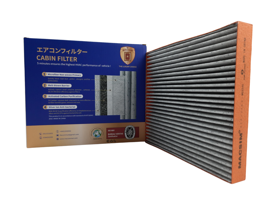 Lọc gió điều hòa cao cấp Macsim N95 xe ô tô Honda CRV - 2010- 2015; Honda Accord 9th 2014 - 2016;  Honda Accord 10th -2018; Honda Civic -2012-2014 (mã MS2358)