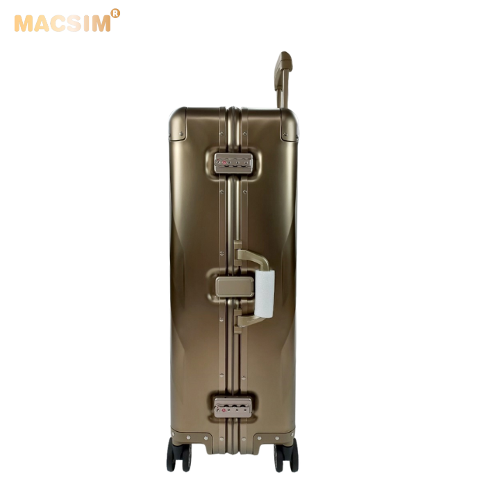 Vali hợp kim nhôm nguyên khối cao cấp  MS1307 nhãn hiệu Macsim màu ti-gold cỡ 28inches
