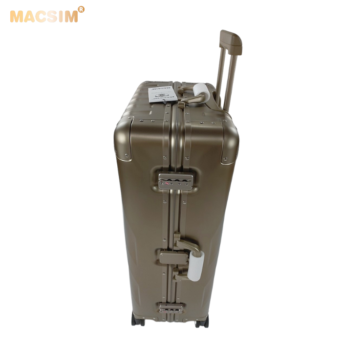 Vali hợp kim nhôm nguyên khối cao cấp  MS1307 nhãn hiệu Macsim màu ti-gold cỡ 28inches