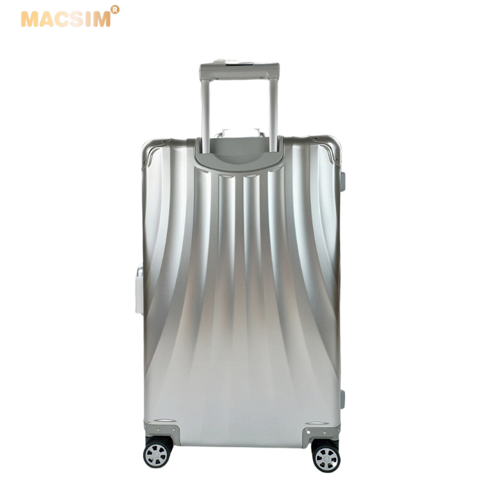 Vali tay kéo thời trang cao cấp chất liệu hợp kim nhôm nguyên khối MS1307 nhãn hiệu Macsim màu Silver cỡ 28inches