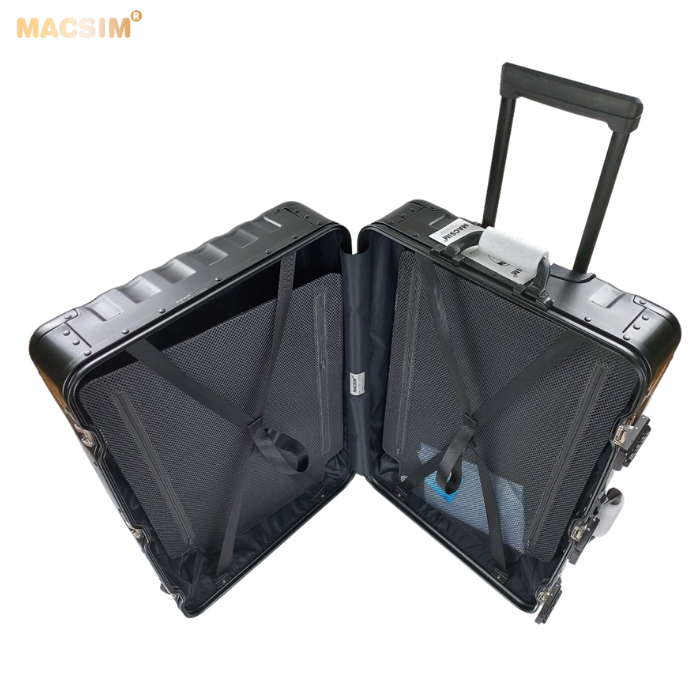 Vali du lịch cao cấp chất liệu hợp kim nhôm nguyên khối MS1307màu đen cỡ 28inches