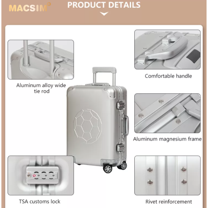 🔻 [XẢ KHO GIÁ SỐC – GIẢM 50%] 🔻 Vali hợp kim nhôm nguyên khối Macsim MS1313 24inches – lỗi cực nhỏ về sơn gần logo