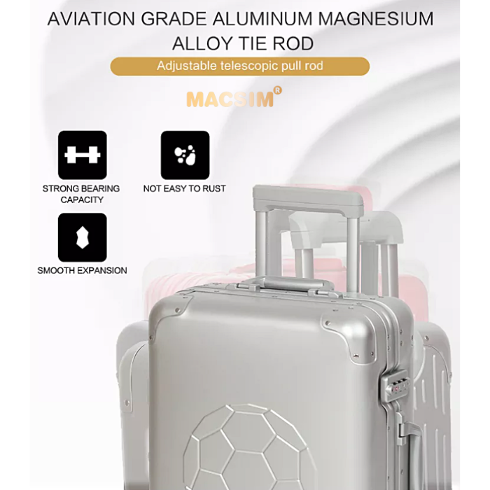 🔻 [XẢ KHO GIÁ SỐC – GIẢM 50%] 🔻 Vali hợp kim nhôm nguyên khối Macsim MS1313 24inches – lỗi cực nhỏ về sơn gần logo