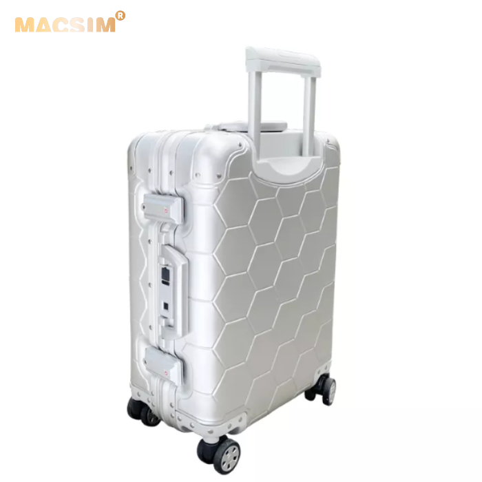 [1/2 GIÁ]Vali nhôm đúc 20 inch – Khóa vân tay – Lỗi nhẹ nứt nhựa trong | Có video thật | Duy nhất 1 cái | Giá tốt