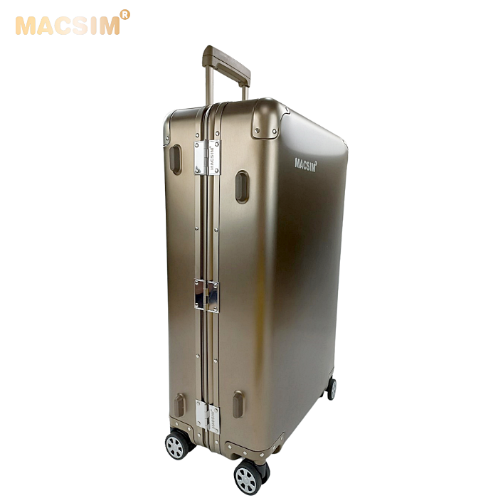 Vali cao cấp chất liệu hợp kim nhôm MS1318 Macsim màu ti-gold cỡ 28inches