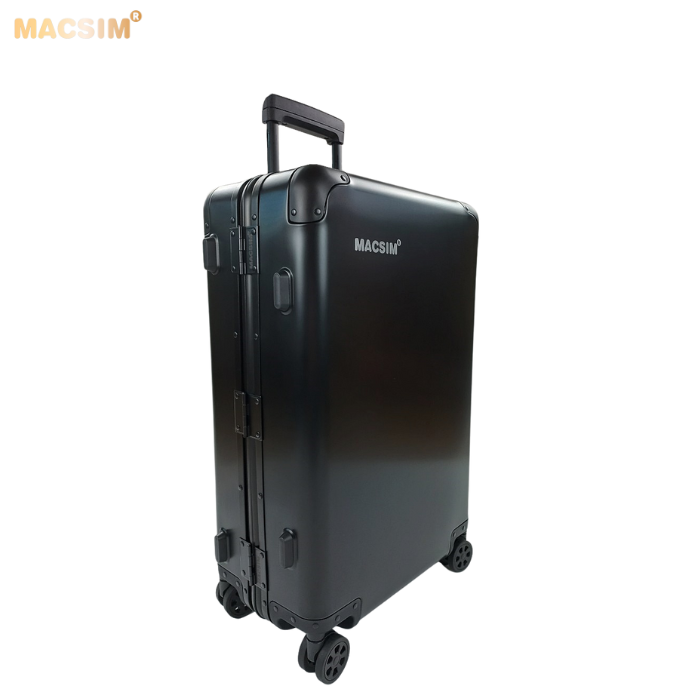 Vali du lịch cao cấp hợp kim nhôm nguyên khối MS1318 Macsim màu đen cỡ 24inches