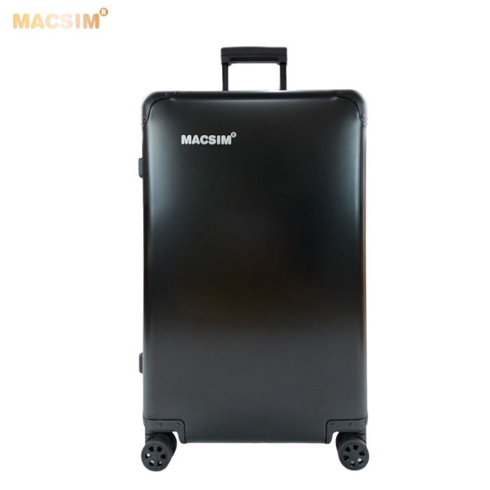 Vali kéo du lịch cao cấp chất liệu hợp kim nhôm nguyên khối MS1318 Macsim cao cấp màu đen cỡ 28inches