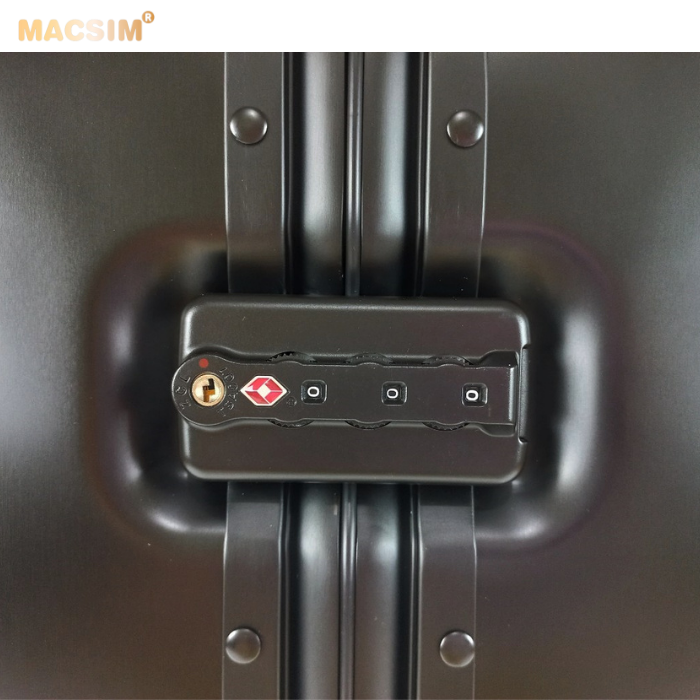 Vali kéo du lịch cao cấp chất liệu hợp kim nhôm nguyên khối MS1318 Macsim cao cấp màu đen cỡ 28inches