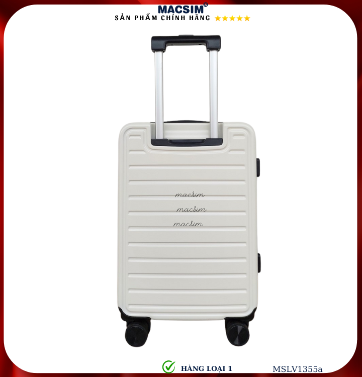 Vali cao cấp Macsim SMLV1355a cỡ 20 inch màu trắng - Hàng loại 1