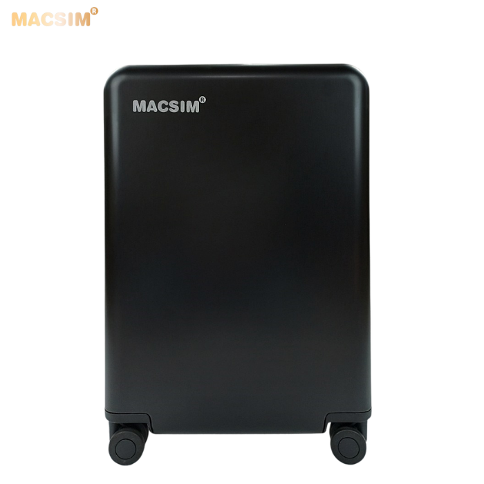 Vali du lịch cao cấp hợp kim nhôm nguyên khối MS1403 nhãn hiệu Macsim màu đen 20inches