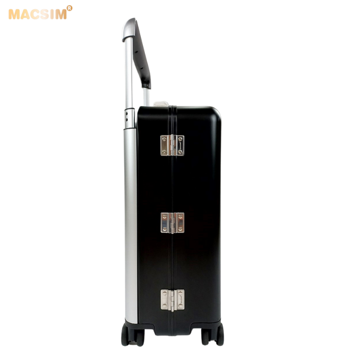 Vali du lịch cao cấp hợp kim nhôm nguyên khối MS1403 nhãn hiệu Macsim màu đen 20inches