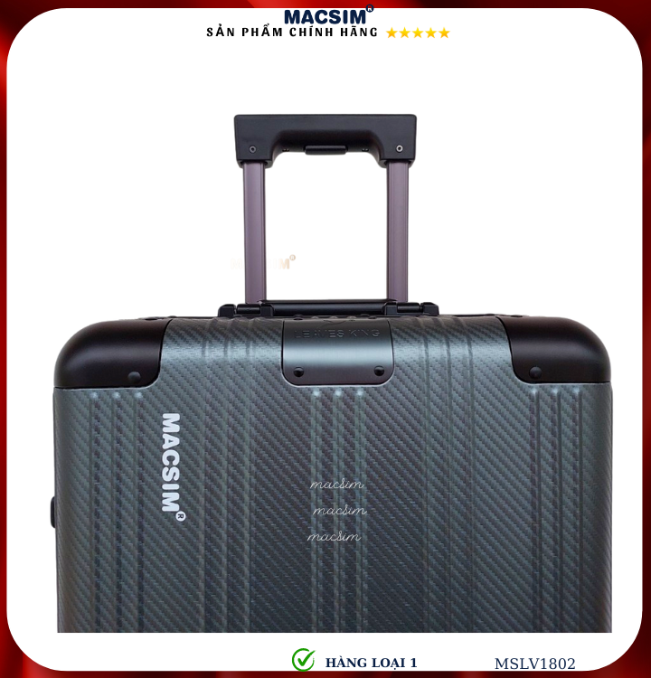 Vali hợp kim nhôm cao cấp Macsim MSLV1802 cỡ 20 inches màu xám/ ghi hàng loại 1