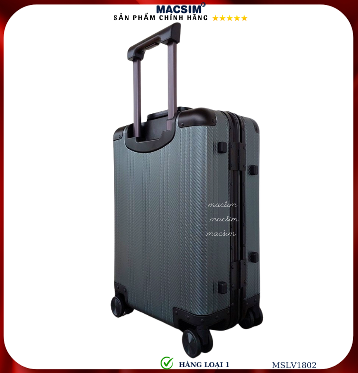 Vali hợp kim nhôm cao cấp Macsim MSLV1802 cỡ 20 inches màu xám/ ghi hàng loại 1