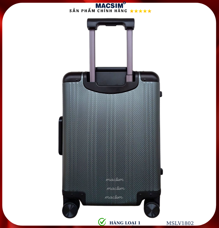 Vali hợp kim nhôm cao cấp Macsim MSLV1802 cỡ 20 inches màu xám/ ghi hàng loại 1