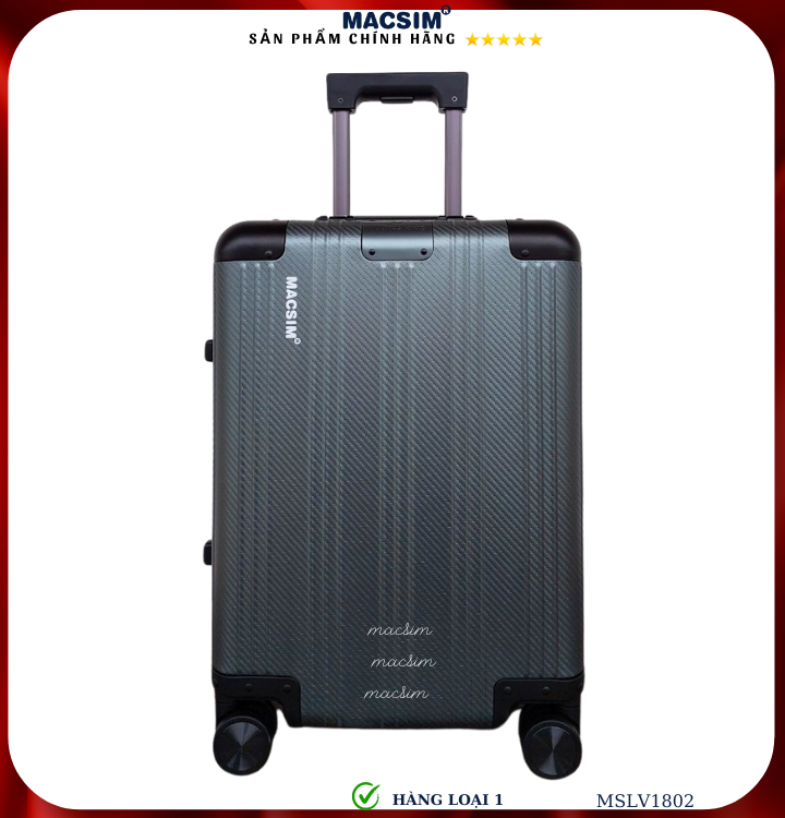 Vali hợp kim nhôm cao cấp Macsim MSLV1802 cỡ 20 inches màu xám/ ghi hàng loại 1