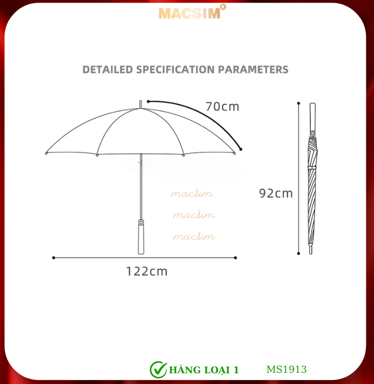 Ô Dù cao cấp Nhãn hiệu Macsim RST Mã 1913UV