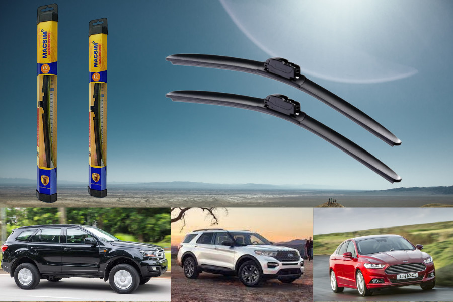 Combo cần gạt nước mưa ô tô Nano Silicon Macsim cho xe Ford Everest 2016-2021, Explorer