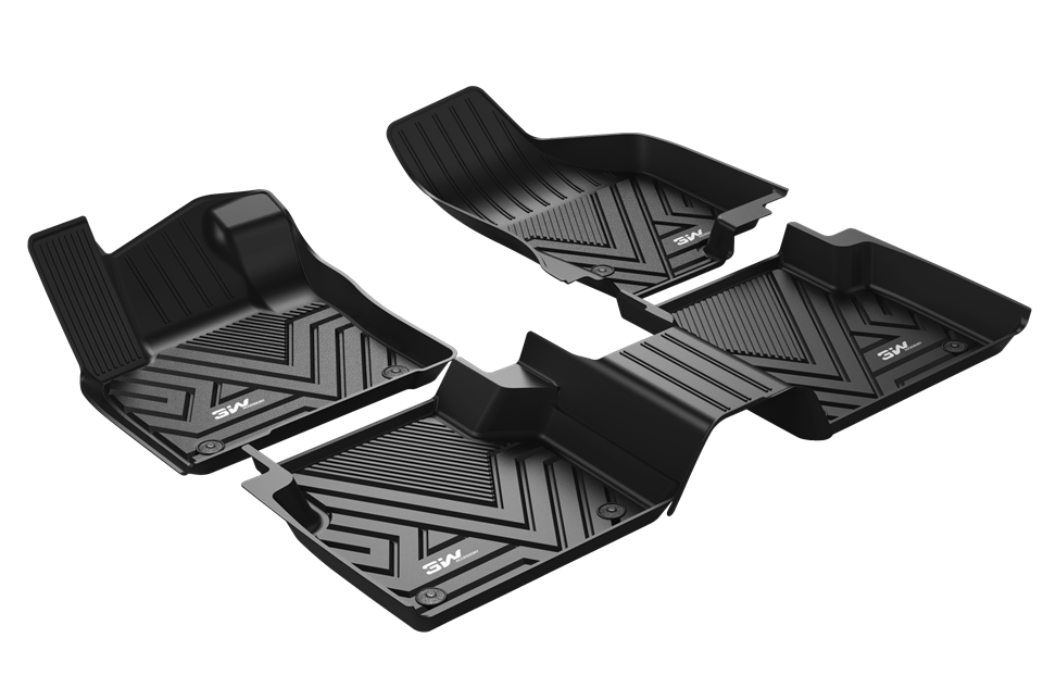 Thảm lót sàn xe ô tô  VOLKSWAGEN POLO 2010-2018 Nhãn hiệu Macsim 3W chất liệu nhựa TPE đúc khuôn cao cấp - màu đen