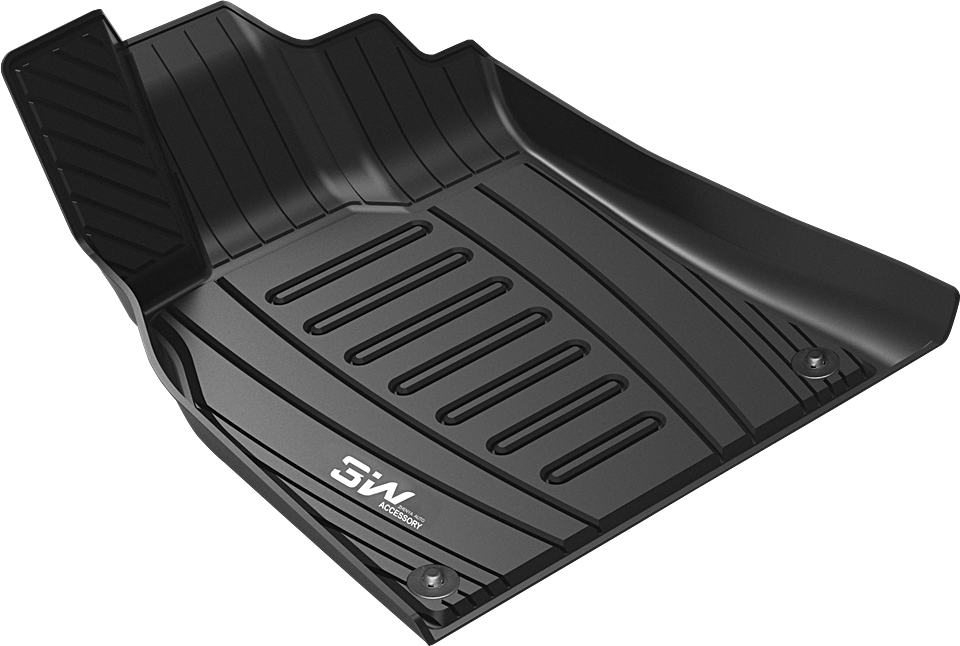 Thảm lót sàn xe ô tô  Audi Q7 2015- đến nay Nhãn hiệu Macsim 3W chất liệu nhựa TPE đúc khuôn cao cấp - màu đen