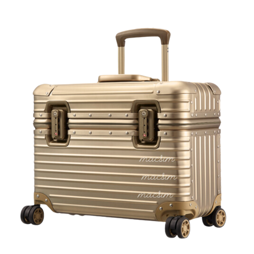 Vali hợp kim nhôm nguyên khối cao cấp Macsim Aksen hàng loại 1 MSAK168 Nhãn hiệu Macsim cao cấp cỡ 17 inches màu đồng