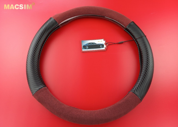 Bọc vô lăng cao cấp Macsim mã 8771 màu đỏ đô + cacbon