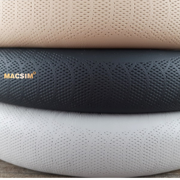 Bọc vô lăng cao cấp Macsim 8925 màu đen -  chất liệu da thật 100%, khâu tay thủ công size M phù hợp các loại xe
