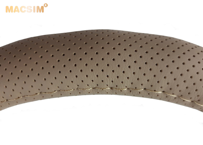 Bọc vô lăng mã 8932 màu be - Chất liệu da thật - Khâu tay 100% size M