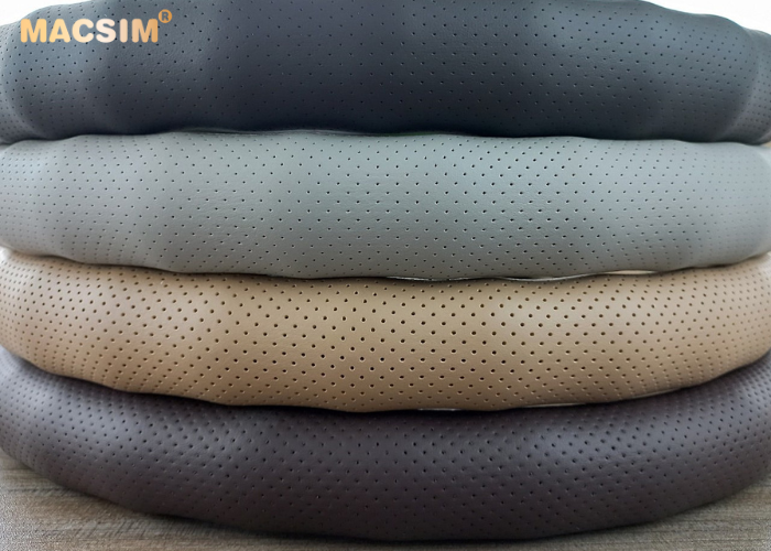 Bọc vô lăng cao cấp Macsim mã 8932 màu coffee - Chất liệu da thật - Khâu tay 100% size M