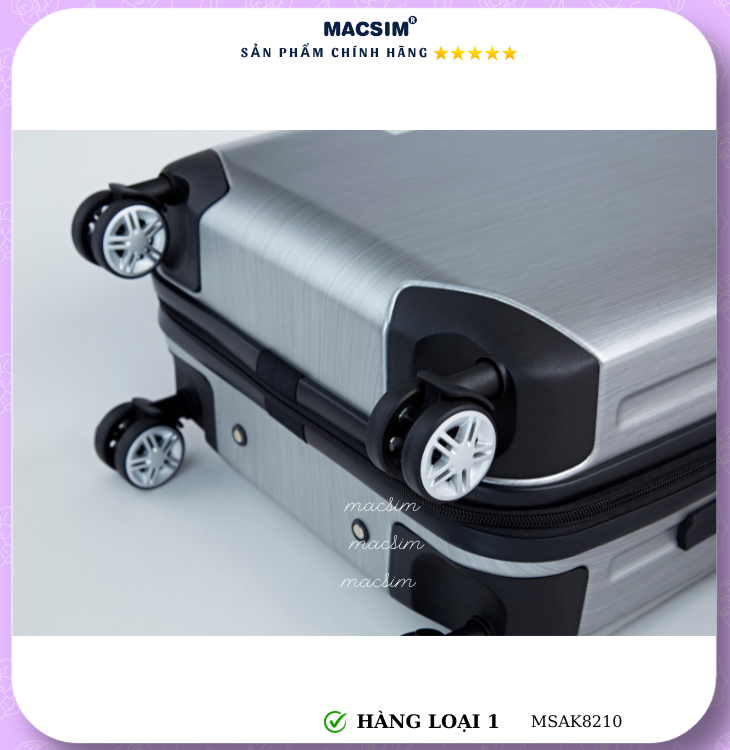 Vali cao cấp Macsim Aksen hàng loại 1 MSAK8210 cỡ 20inch