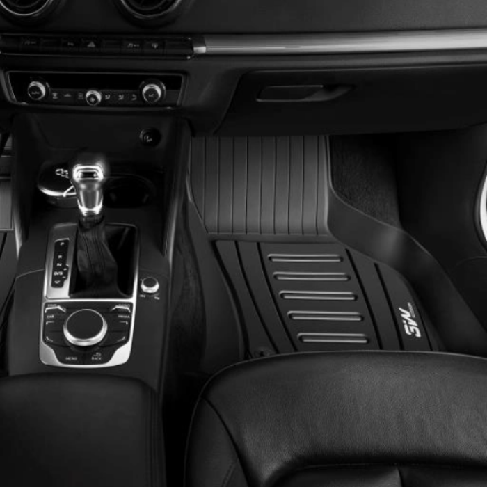 Thảm lót sàn xe ô tô  Audi A6 2019- đến nay Nhãn hiệu Macsim 3W chất liệu nhựa TPE đúc khuôn cao cấp - màu đen